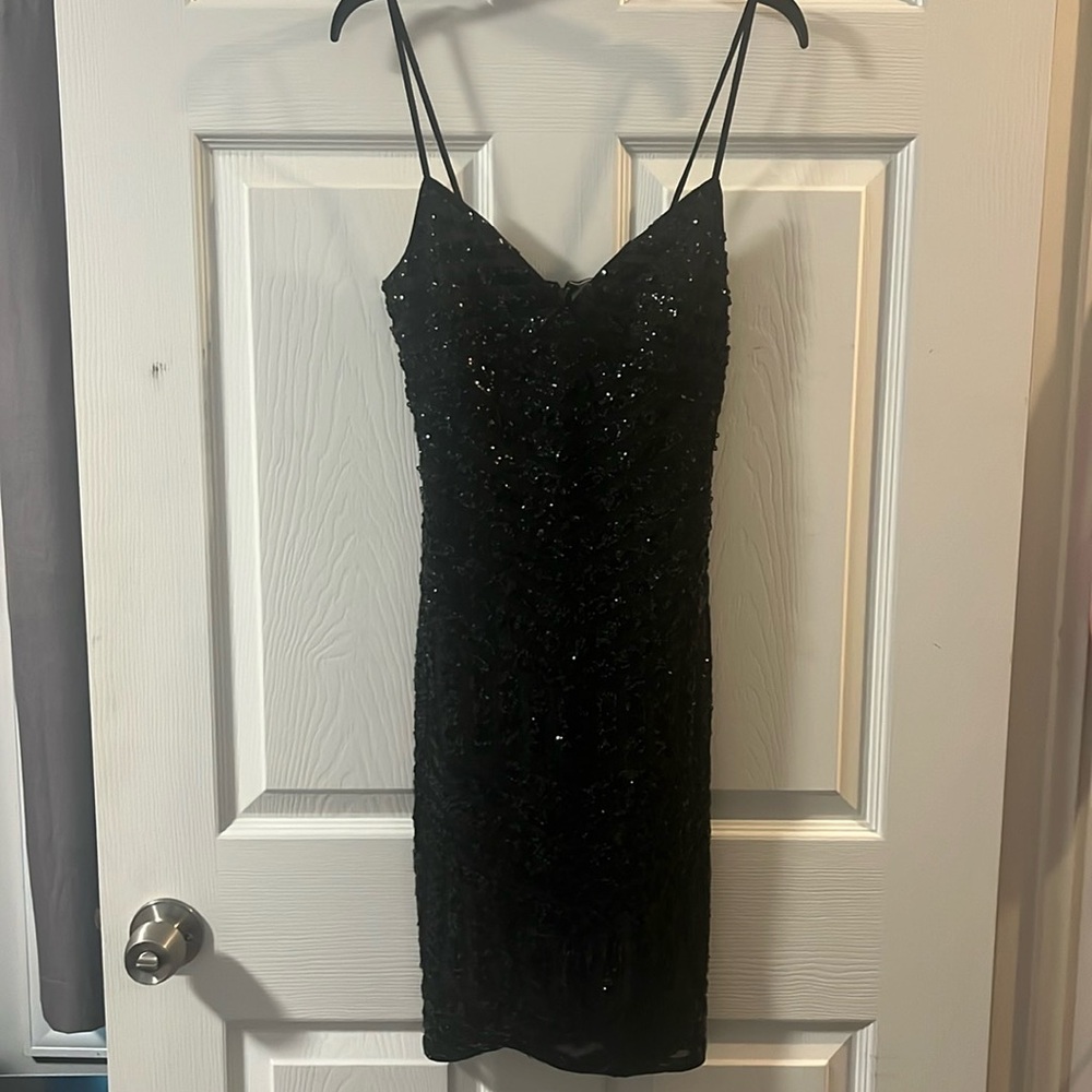 Express black sequence dress